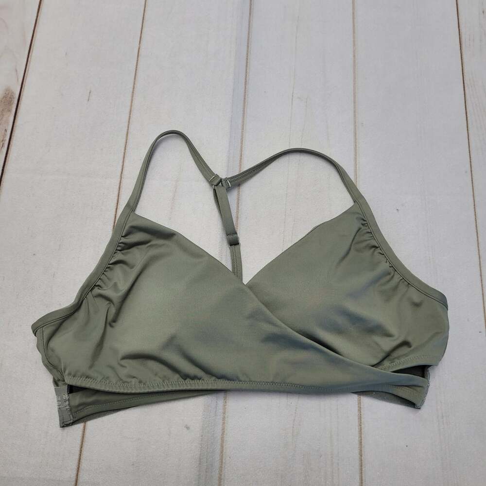 VS Pink Sport bikini top criss cross padded green XL pull on sporty